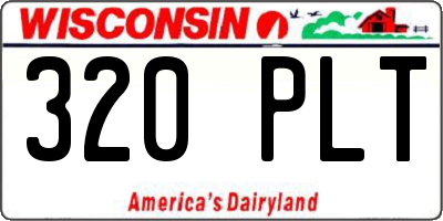 WI license plate 320PLT