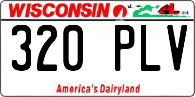 WI license plate 320PLV