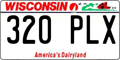 WI license plate 320PLX