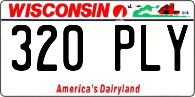 WI license plate 320PLY