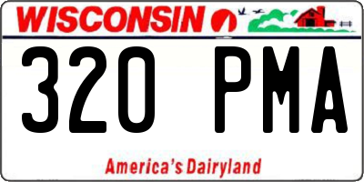 WI license plate 320PMA