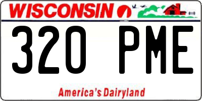 WI license plate 320PME