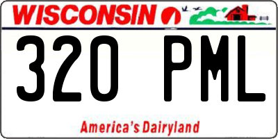 WI license plate 320PML