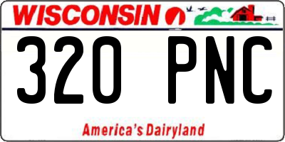 WI license plate 320PNC