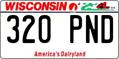 WI license plate 320PND