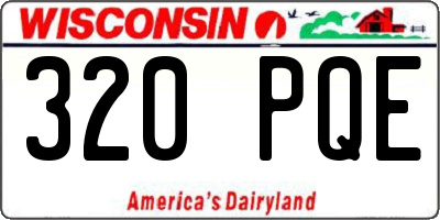 WI license plate 320PQE