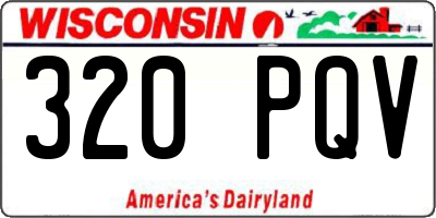 WI license plate 320PQV