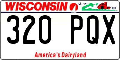 WI license plate 320PQX