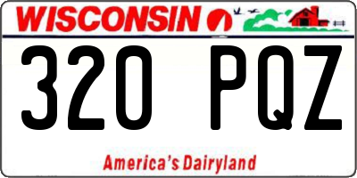 WI license plate 320PQZ