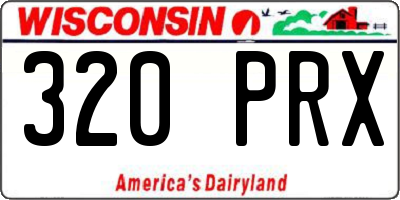WI license plate 320PRX