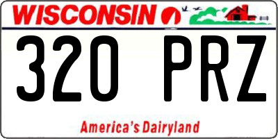 WI license plate 320PRZ