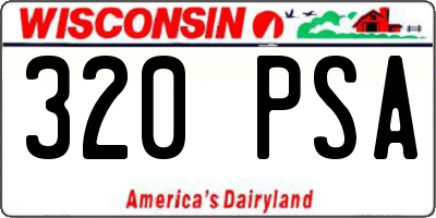 WI license plate 320PSA