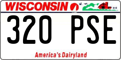 WI license plate 320PSE