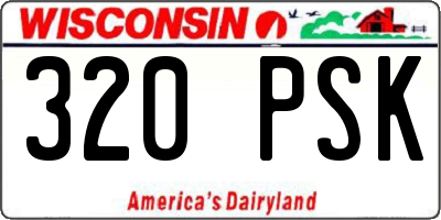 WI license plate 320PSK