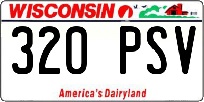 WI license plate 320PSV