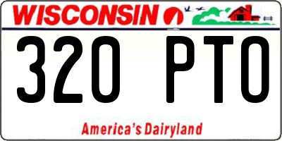 WI license plate 320PTO
