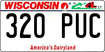 WI license plate 320PUC