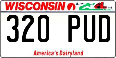 WI license plate 320PUD
