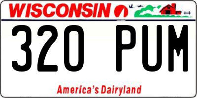 WI license plate 320PUM