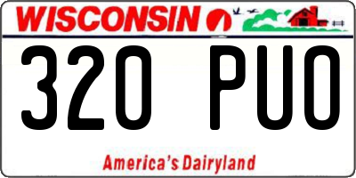 WI license plate 320PUO