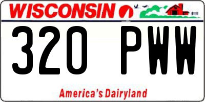 WI license plate 320PWW