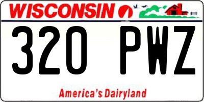 WI license plate 320PWZ