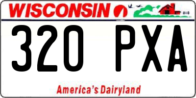 WI license plate 320PXA