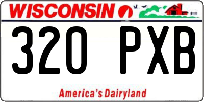 WI license plate 320PXB