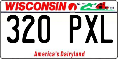 WI license plate 320PXL
