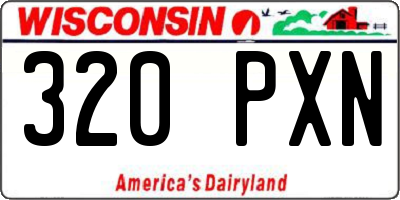 WI license plate 320PXN