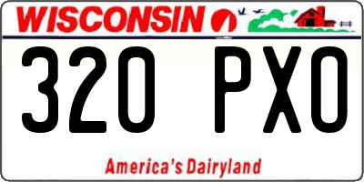 WI license plate 320PXO