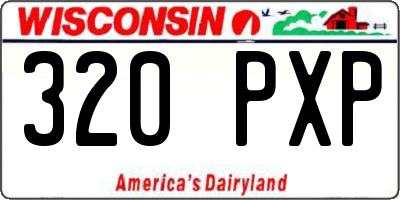 WI license plate 320PXP