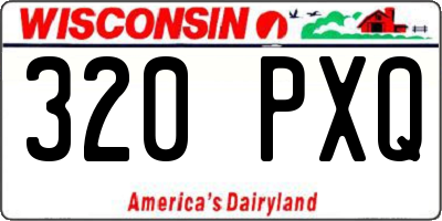 WI license plate 320PXQ