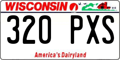 WI license plate 320PXS