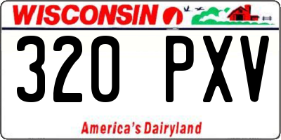 WI license plate 320PXV