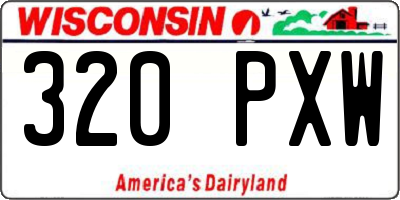 WI license plate 320PXW