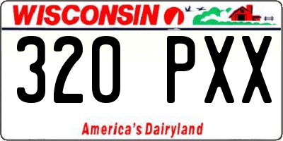 WI license plate 320PXX