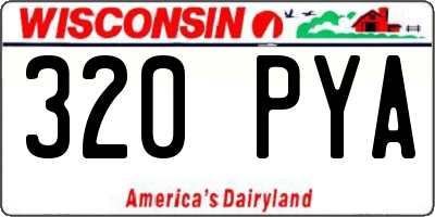 WI license plate 320PYA