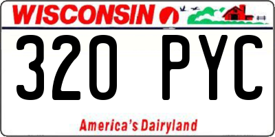 WI license plate 320PYC