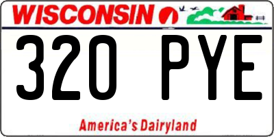 WI license plate 320PYE