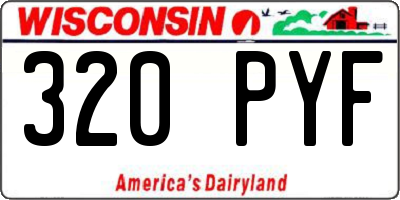 WI license plate 320PYF