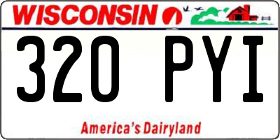WI license plate 320PYI