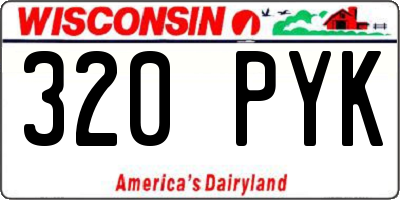 WI license plate 320PYK