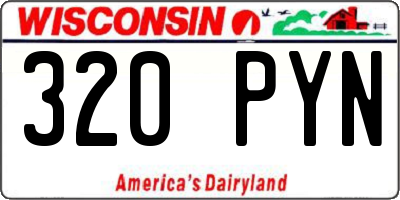 WI license plate 320PYN