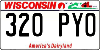 WI license plate 320PYO