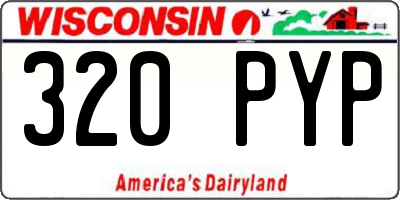 WI license plate 320PYP
