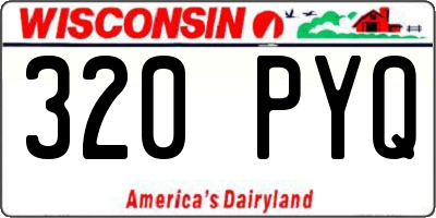 WI license plate 320PYQ