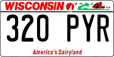 WI license plate 320PYR