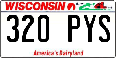 WI license plate 320PYS
