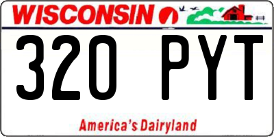 WI license plate 320PYT